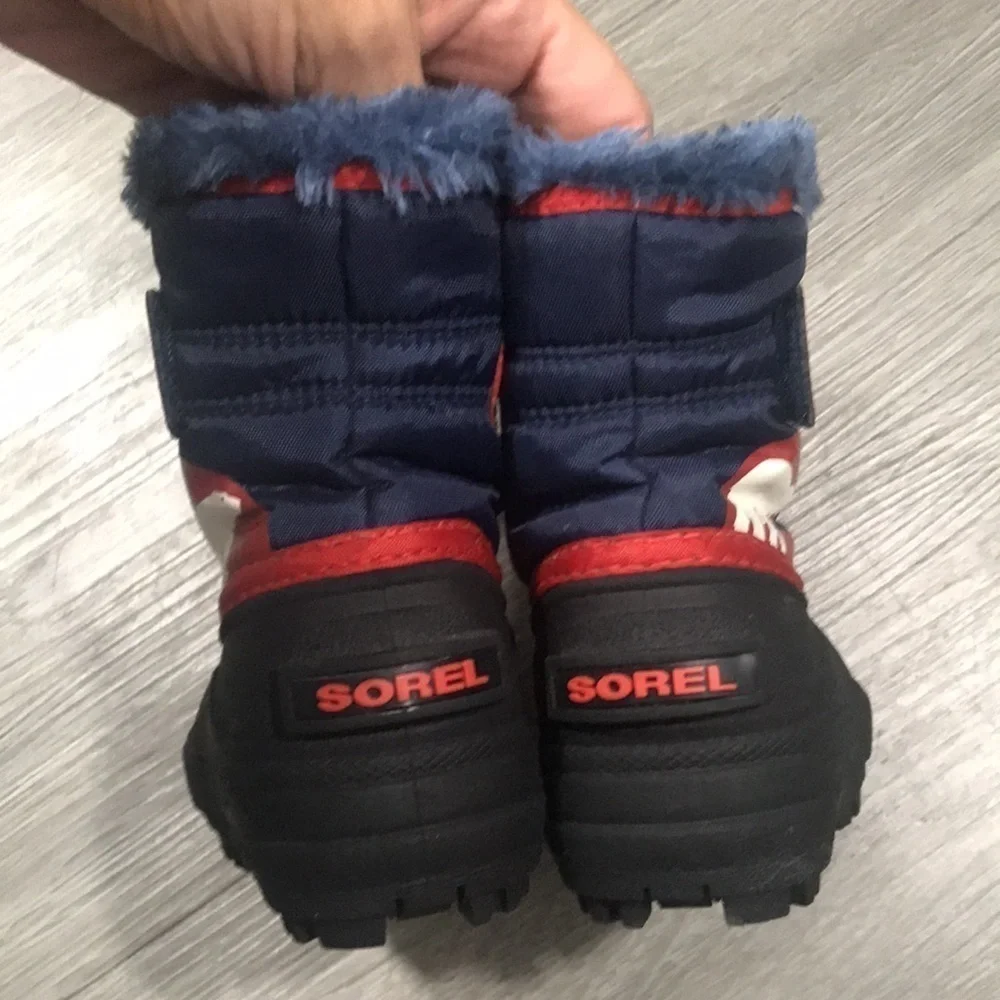 SOREL‎ LOGO NYLON CANVAS SNOW BOOTS size 5